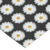 Weiße Daisy-Floral-Muster auf schwarz Tischdecke (Schrägansicht)