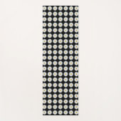 Weiße Daisy-Floral-Muster auf schwarz Yogamatte (Vorderseite)