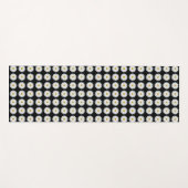 Weiße Daisy-Floral-Muster auf schwarz Yogamatte (Vorderseite (Horizontal))
