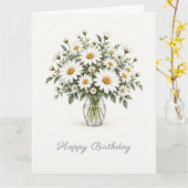 Weiße Daisy Geburtstag Karte (Gelbe Blume)