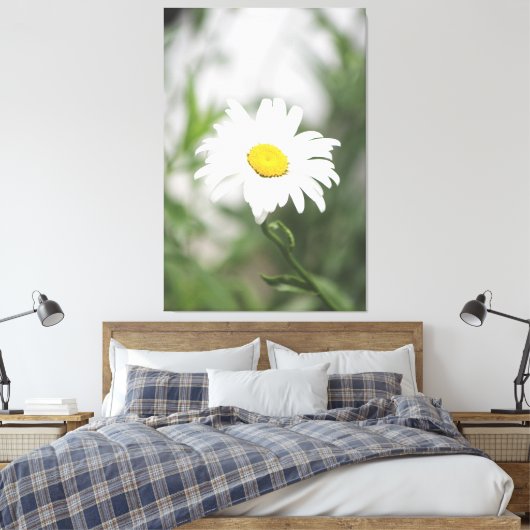Weiße Daisy-Leinwand Leinwanddruck (Insitu (Schlafzimmer))