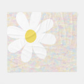 Weiße Daisy mit pastellfarbenen Punkten Fleecedecke (Vorderseite (Horizontal))
