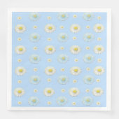 Weiße Daisy-Muster auf hellblauem Hintergrund Serviette (Vorderseite)