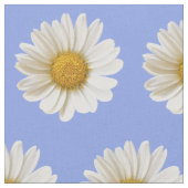 Weiße Daisy-Muster auf hellblauem Hintergrund Stoff (Nahaufnahme)