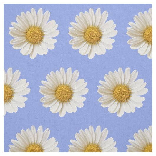 Weiße Daisy-Muster auf hellblauem Hintergrund Stoff (Muster)