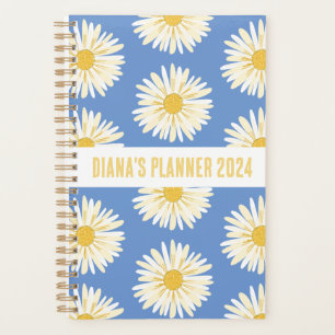 Weiße Daisy-Muster-Blume blühen floral CUSTOM Planer