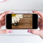 Weiße Daisy- und Braunwaldlandhochzeit Einladung