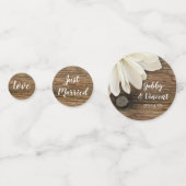 Weiße Daisy- und Braunwaldlandhochzeit Konfetti (Vorderseiten)