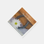 Weiße Daisy- und Hufeisen-Western-Brautparty Serviette (Ecke)