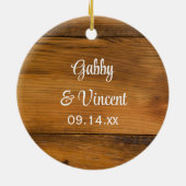 Weiße Daisy- und Hufeisenhochzeit Keramikornament (Hinten)