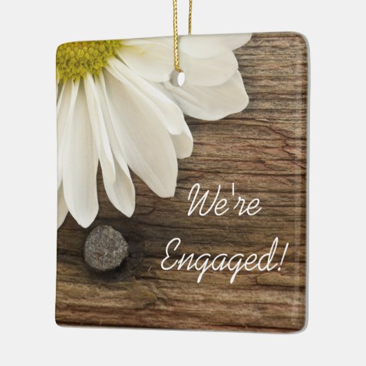 Weiße Daisy-Verlobung Keramikornament (Links)