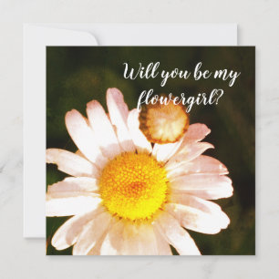 Weiße Daisy, wirst du meine Blumenmädchenkarte sei Dankeskarte