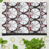 WEISSE DAMASK-KARNATIONEN HANDTUCH (Gefaltet)