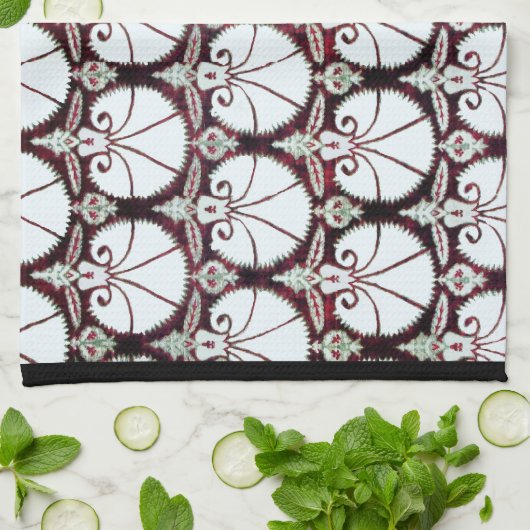 WEISSE DAMASK-KARNATIONEN HANDTUCH (Gefaltet)