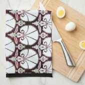 WEISSE DAMASK-KARNATIONEN HANDTUCH (Viertel Falte)