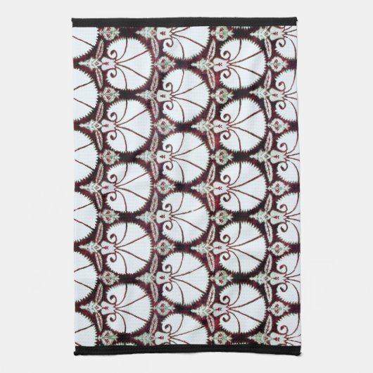 WEISSE DAMASK-KARNATIONEN HANDTUCH (Vertikal)