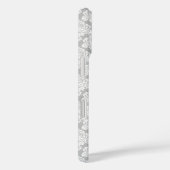 Weiße Damaske auf grauem Monogramm und Hübscher Na Case-Mate iPhone Hülle (Rückseite / Rechts)