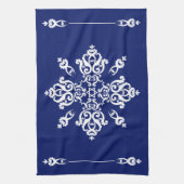 Weiße Damaskus-Blätter Blühte die Tile auf einer b Geschirrtuch (Vertikal)