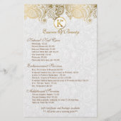 Weiße Damaskus- und Gold Paisley-Spitzen Flyer (Vorne)