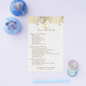Weiße Damaskus- und Gold Paisley-Spitzen Flyer (Einzeln)