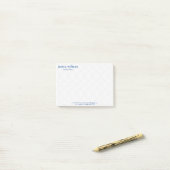 Weiße Damast-Hintergründe Blaue Typografie Post-it Klebezettel (Auf Schreibtisch)