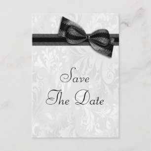Weiße Damast und unechte Bogen Save The Date Einladung