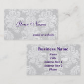Weiße Damast-Visitenkarte-Schablone Visitenkarte (Vorne/Hinten)