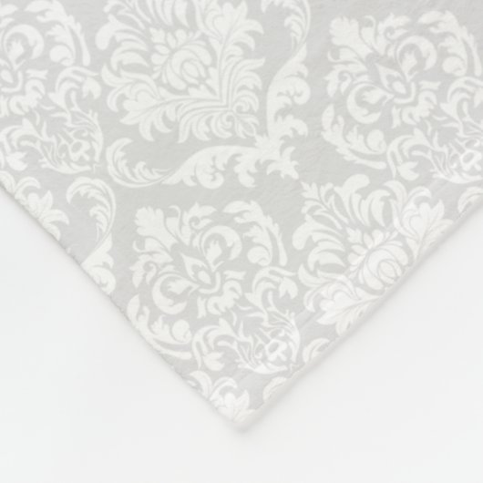 Weiße Damastapelle Fleecedecke (Ecke)