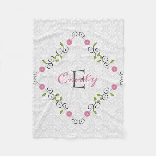 Weiße Damastapelle Fleecedecke (Vorderseite)