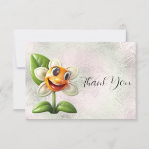 Weiße Dankeskarten mit Blumen Dankeskarte