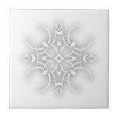 Weiße dekorative Blume Fliese (Vorderseite)