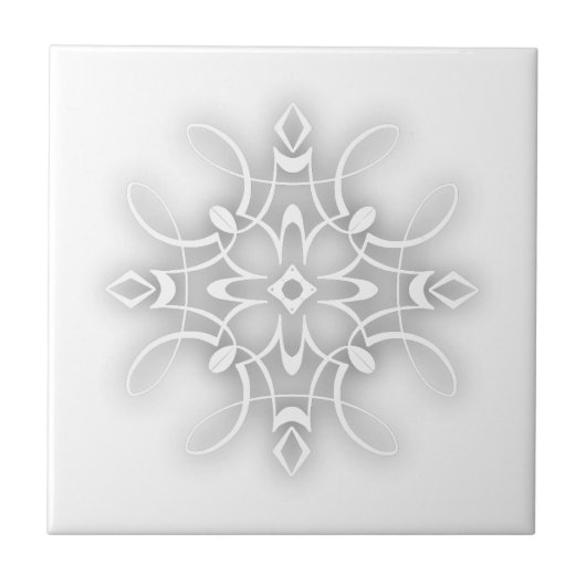 Weiße dekorative Blume Fliese (Vorderseite)