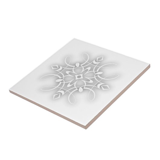 Weiße dekorative Blume Fliese (Seite)