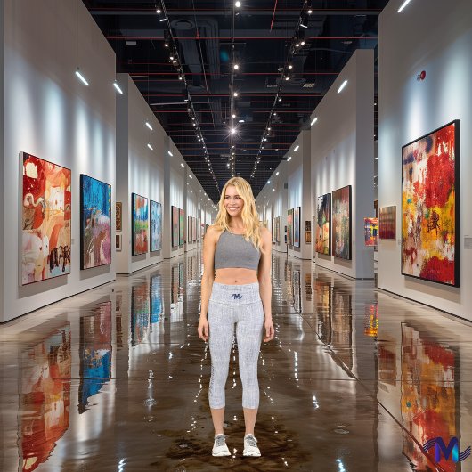 Weiße Denim-Textur personalisieren Logo und Text Capri Leggings