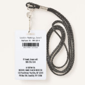 Weiße, detaillierte Caduceus Foto ID Ausweis (Rückseite mit Schlüsselband)