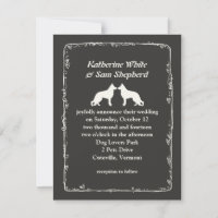 Weiße Deutsche Schäferhund Silhouetten Hochzeit