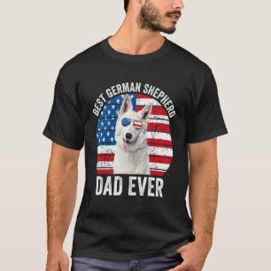 Weiße Deutsche Schäferhund-Vater-Amerikanische-Fla T-Shirt