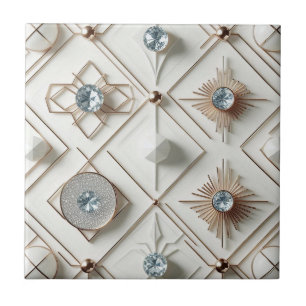 Weiße Diamant Mid-Century-Modern Fliese