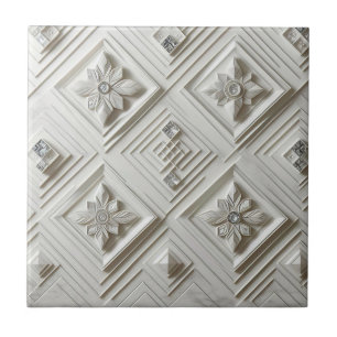 Weiße Diamant-Mitte-des-Jahrhunderts-Modern Fliese