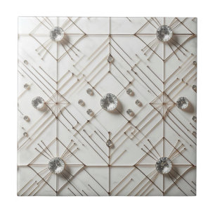 Weiße Diamant-Mitte-des-Jahrhunderts-Modern Fliese