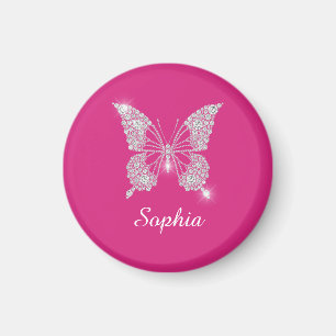 Weiße Diamant-Schmetterling, Schriftname, Fuchsia Magnet