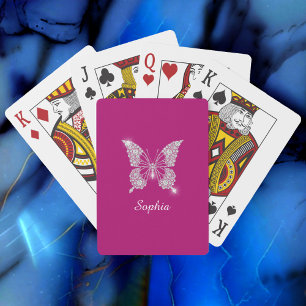 Weiße Diamant-Schmetterling, Skript-Name, Tief-Fuc Spielkarten