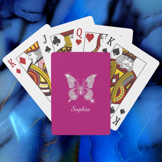 Weiße Diamant-Schmetterling, Skript-Name, Tief-Fuc Spielkarten