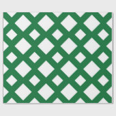 Weiße Diamanten auf Grün Geschenkpapier (Flach)