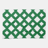 Weiße Diamanten auf Grün Geschirrtuch (Horizontal)