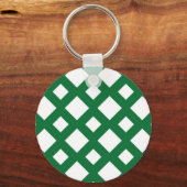 Weiße Diamanten auf Grün Schlüsselanhänger (Vorderseite)