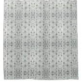 Weiße Diamanten Duschvorhang im Mid-Century-Modern (Vorderseite)