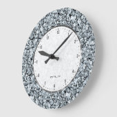 Weiße Diamanten Nahtloses Muster Große Wanduhr (Winkel)