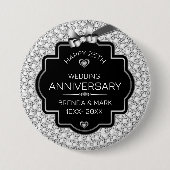Weiße Diamanten Silber und Schwarz 25 Jahre Button (Vorderseite)