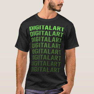 Weiße digitale Kunst mit Farbverlauf T-Shirt